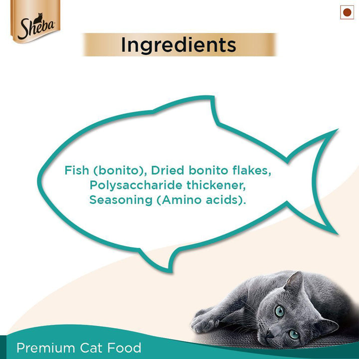 Sheba Rich Fish with Dry Bonito Flake Premium Wet Cat Food - All Breed Adult - 35g