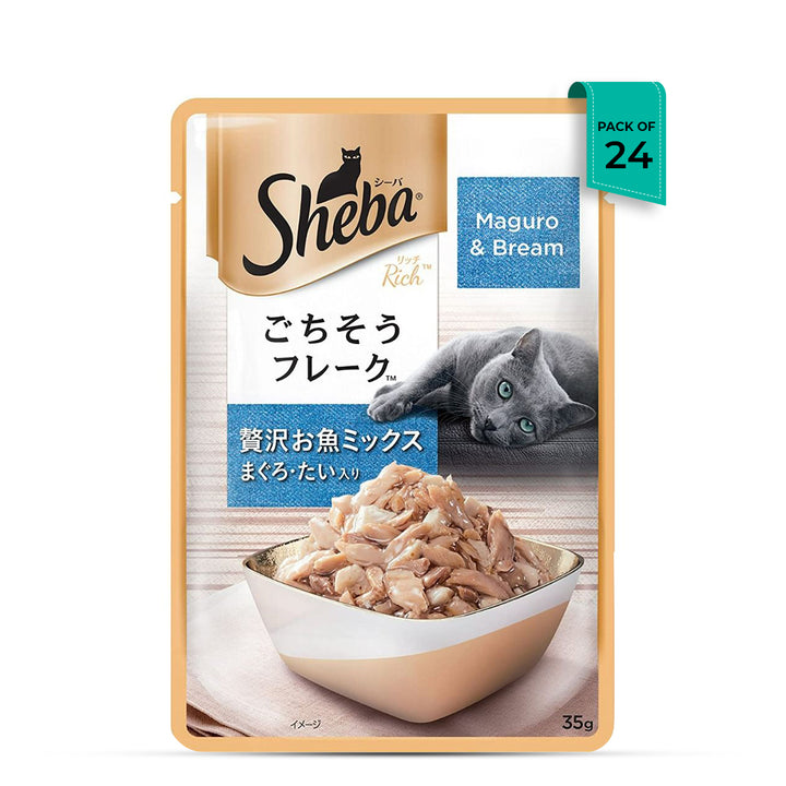 Sheba Rich Fish Mix (Maguro & Bream) Premium Wet Cat Food - All Breed Adult - 35g