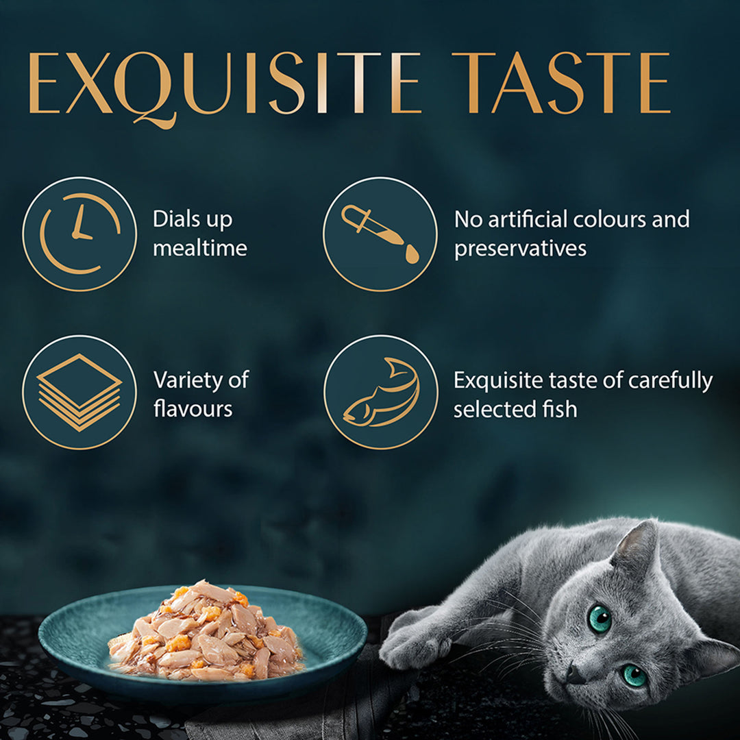 Sheba Rich Fish Mix (Skipjack & Salmon) Premium Wet Cat Food - All Breed Adult - 35g