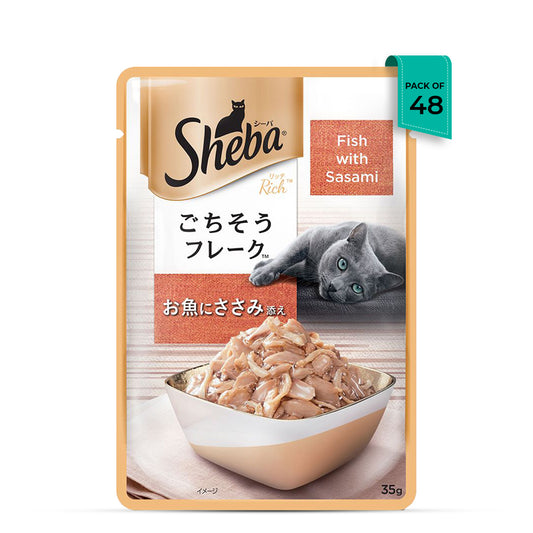 Sheba Rich Fish with Sasami Premium Wet Cat Food - All Breed Adult - 35g