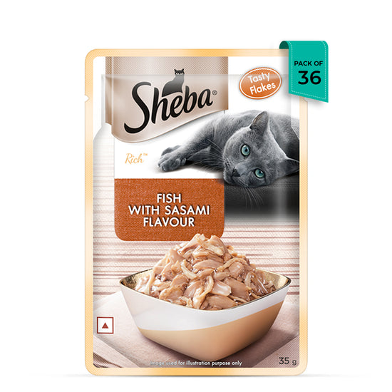 Sheba Rich Fish with Sasami Premium Wet Cat Food - All Breed Adult - 35g