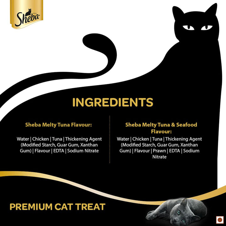 Sheba Maguro Selection Tuna & Seafood Flavour Cat Meaty Treat - All Breed Adult - 48g