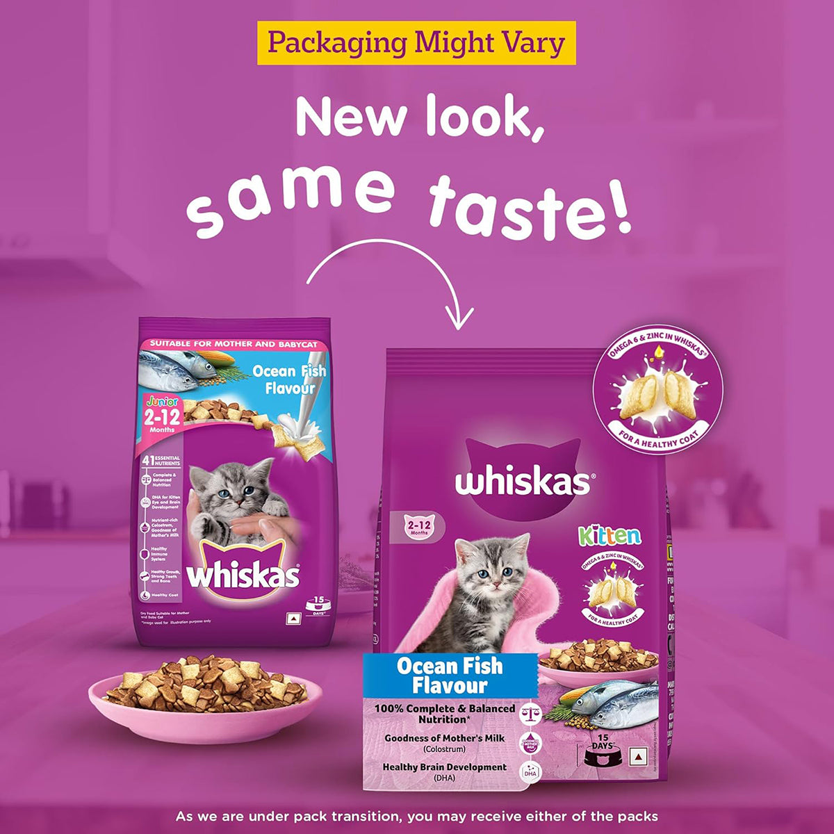 Whiskas Ocean Fish Dry Cat Food - All Breed Kitten (2-12 months)