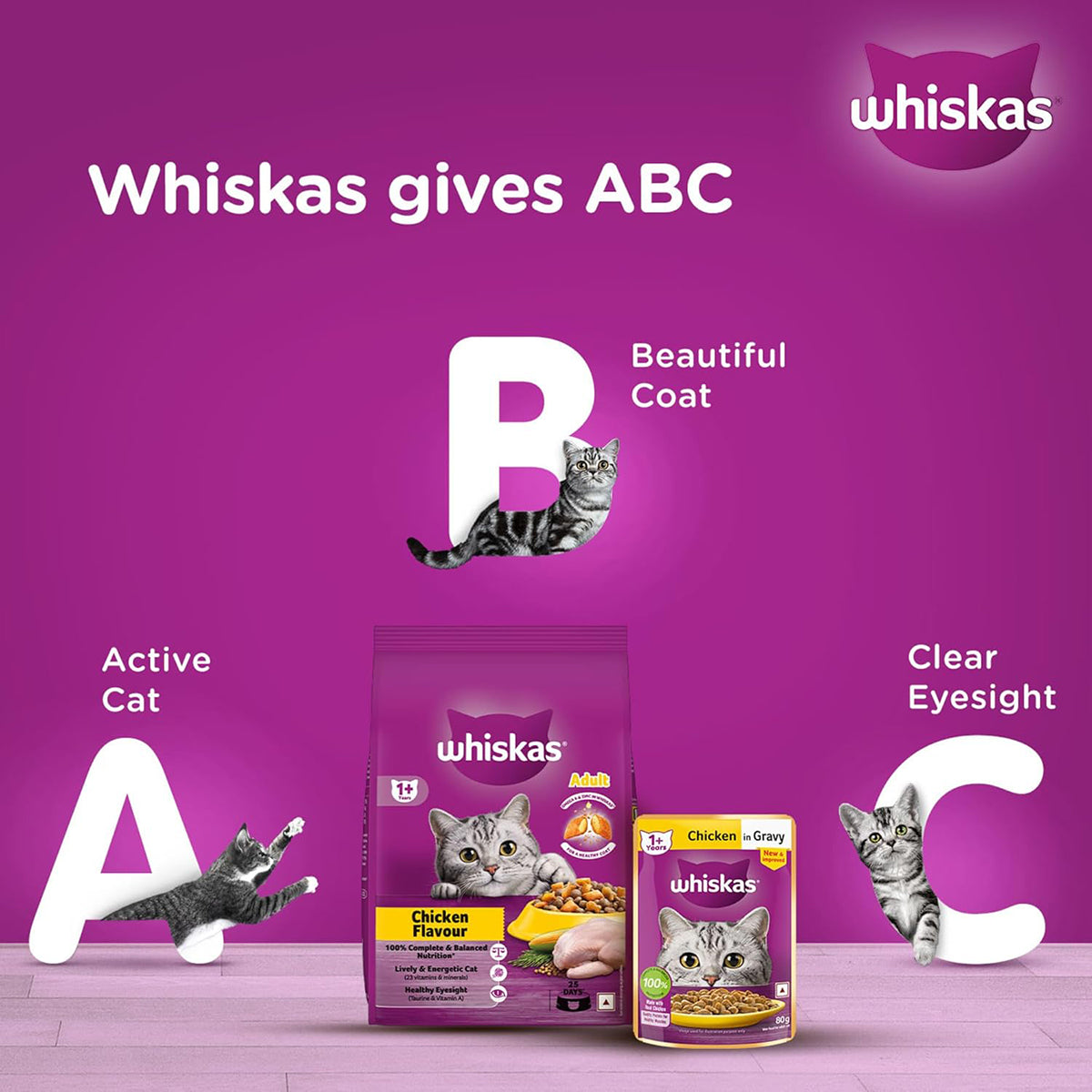Whiskas Chicken Dry Cat Food - All Breed Adult (+1 year)