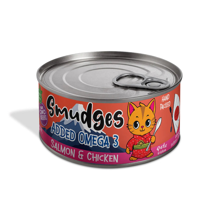 Smudges Salmon Pate Mixed with Shredded Chicken Wet Cat Food - All Breed Kitten - 60g