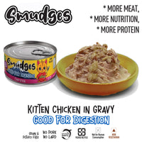 Smudges Chicken Shredded in Gravy Wet Cat Food - All Breed Kitten - 60g