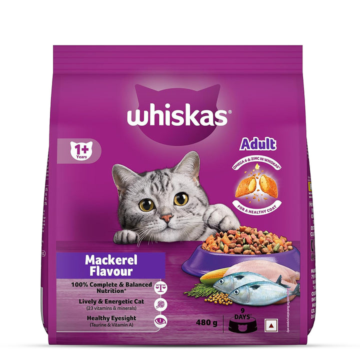 Whiskas Mackerel Dry Cat Food - All Breeds Adult (1+ year)