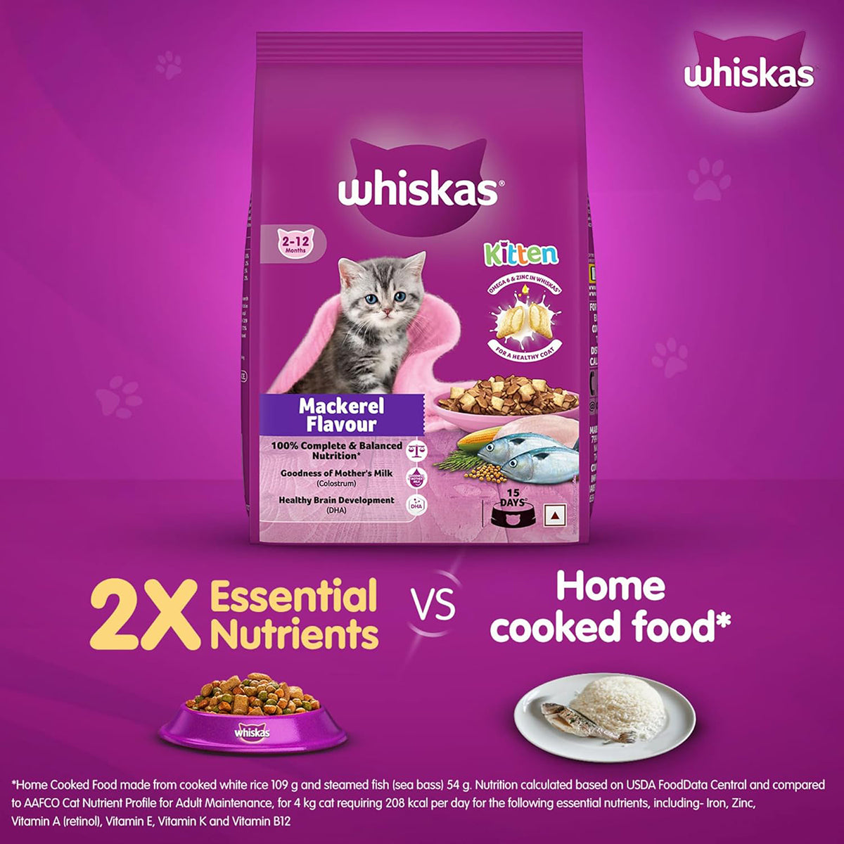Whiskas Mackerel Dry Cat Food - All Breed Kitten (2-12 months)