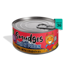 Smudges Tuna with Crabsticks in Gravy Wet Cat Food - All Breed Adult - 80g