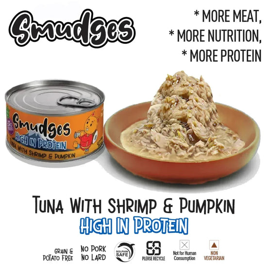 Smudges Tuna Flakes With Shrimp & Pumpkin in Gravy Wet Cat Food - All Breed Adult - 80g - Zigly