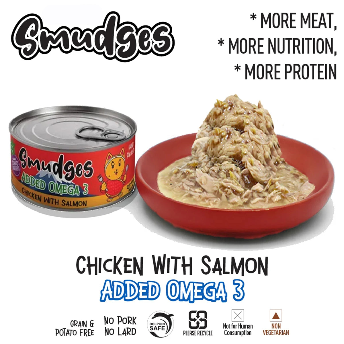 Smudges Chicken With Salmon In Gravy Wet Cat Food All Breed Adult - 80g