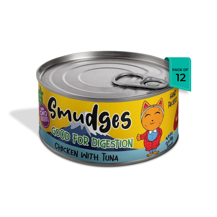 Smudges Adult Cat Chicken Flakes With Tuna In Soft Jelly - 80g