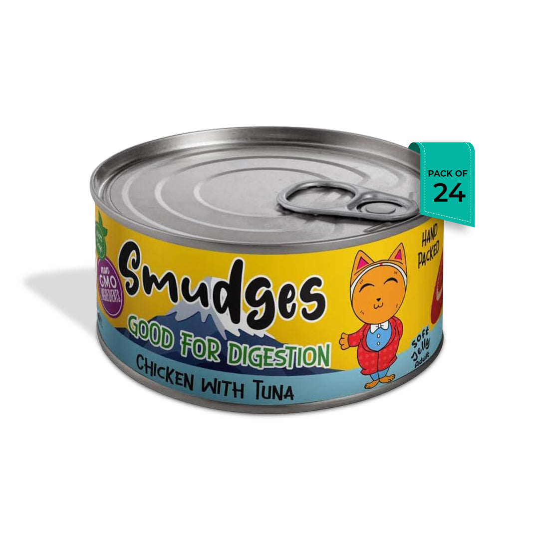 Smudges Adult Cat Chicken Flakes With Tuna In Soft Jelly - 80g