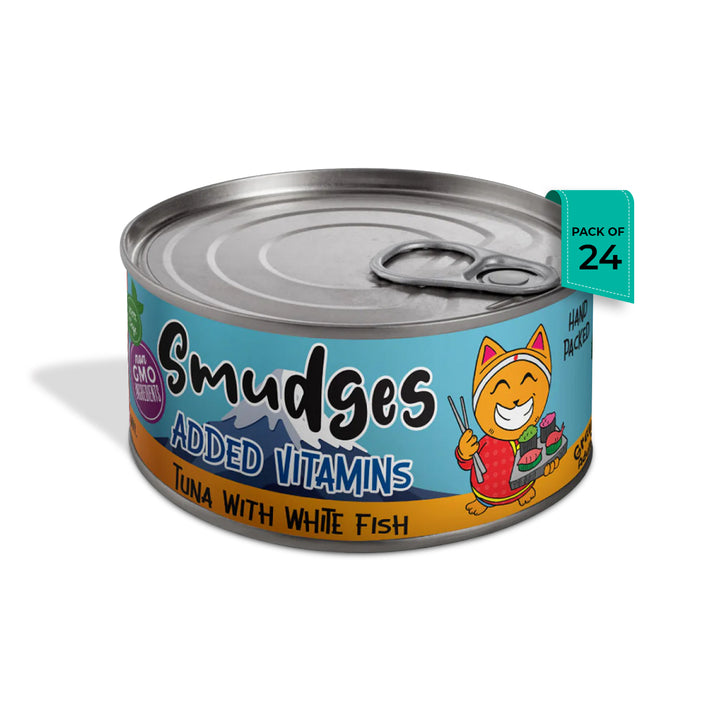 Smudges Adult Cat Tuna with White Fish in Gravy - 80g