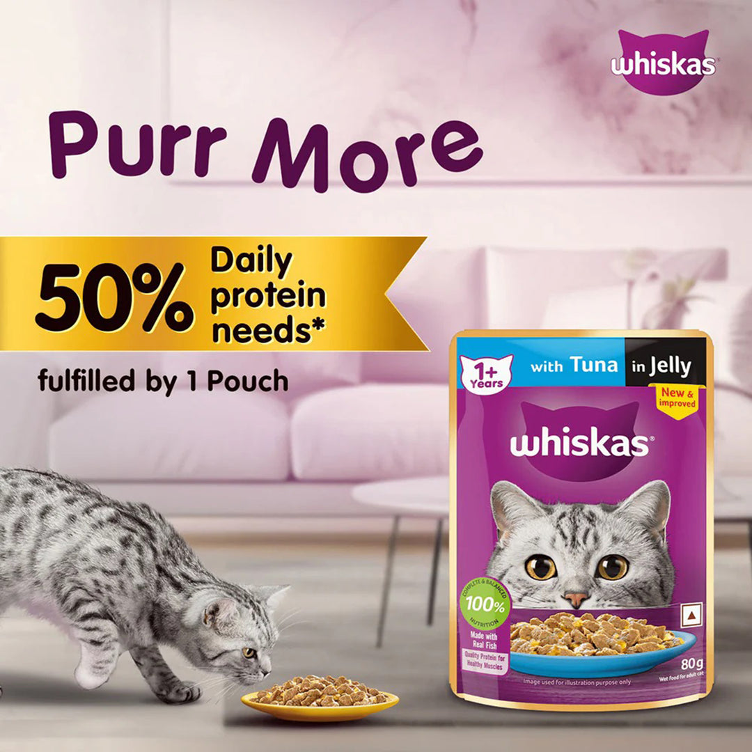 Whiskas Adult Tuna in Jelly Wet Cat Food - 80g