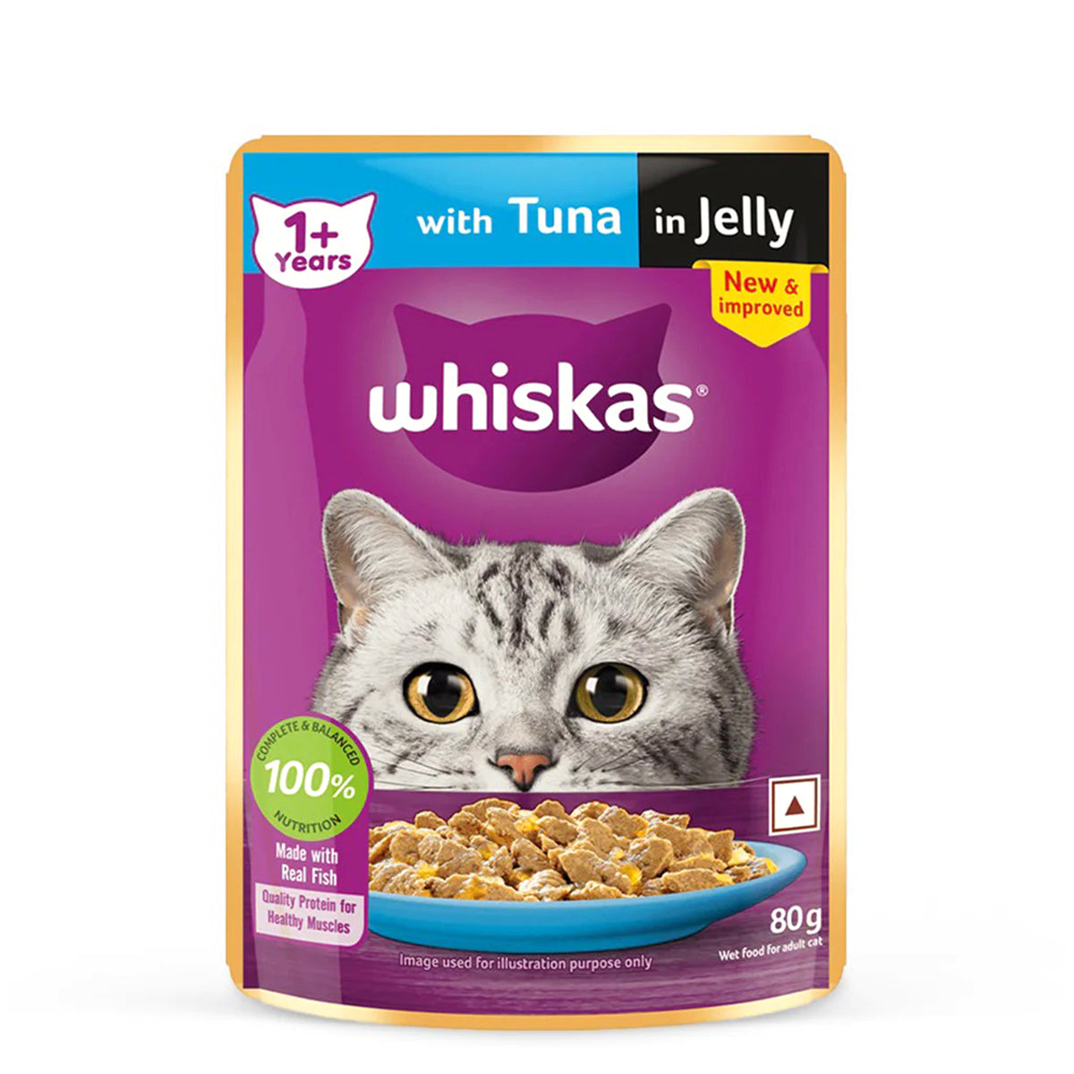 Whiskas Adult Tuna in Jelly Wet Cat Food - 80g