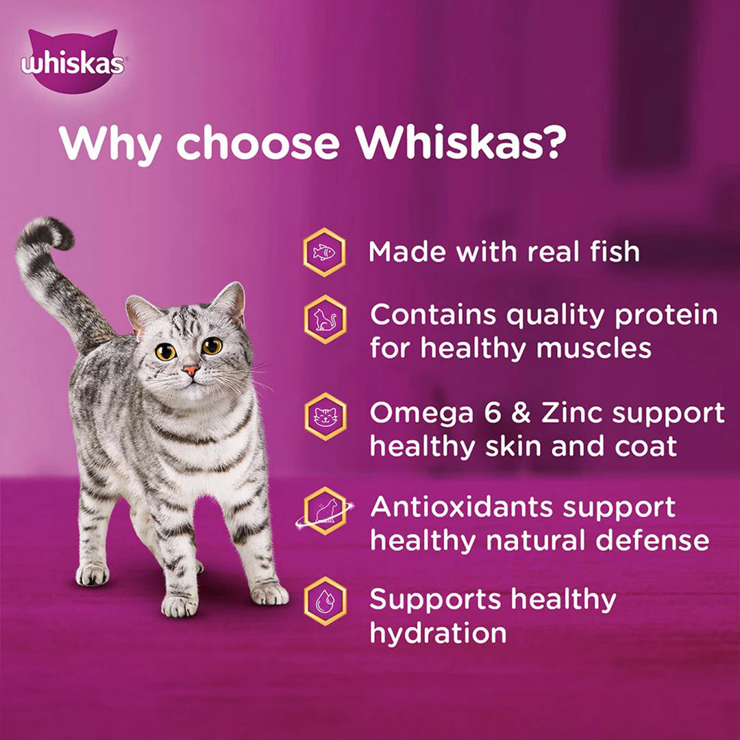 Whiskas Adult Salmon In Gravy Wet Cat Food - 80g