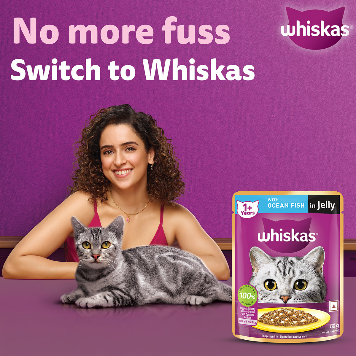 Whiskas Adult Ocean Fish Wet Cat Food - 85g