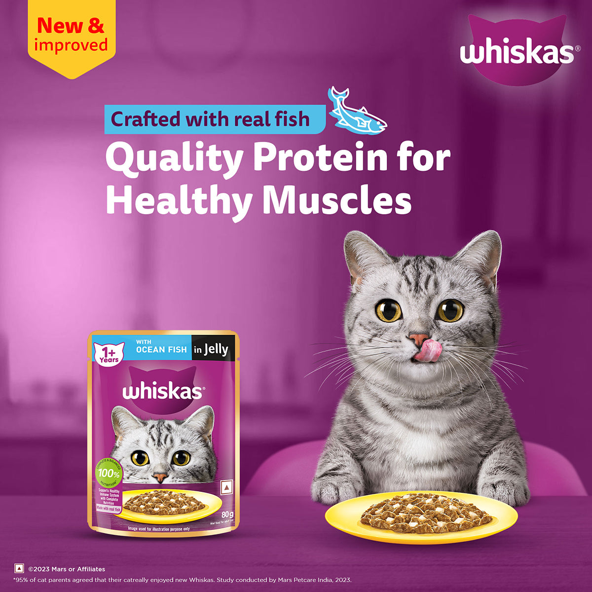 Whiskas Adult Ocean Fish Wet Cat Food - 85g