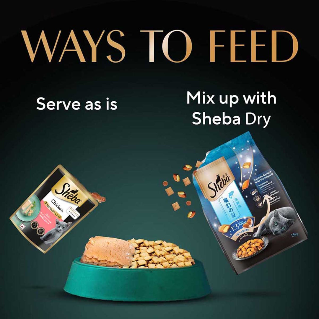 Sheba Rich Premium Chicken Loaf Fine Wet Cat Food - All Breed Kitten (2-12 Months) - 70g