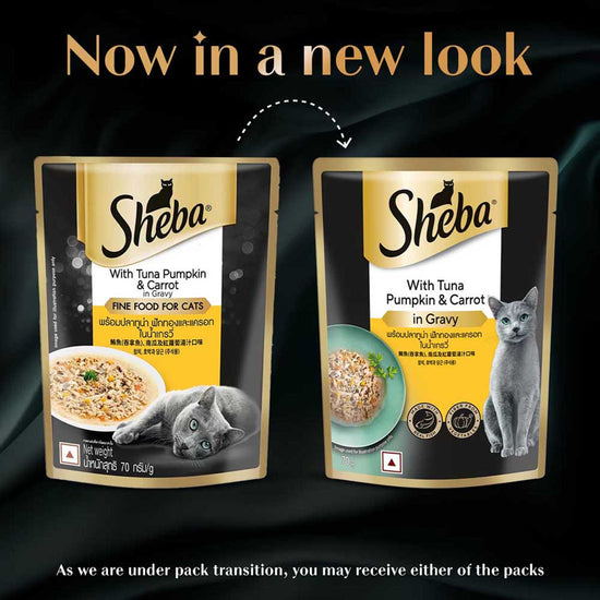 Sheba Rich Premium Tuna Pumpkin & Carrot In Gravy Fine Wet Cat Food - All Breed Adult (+1 Year) - 70g