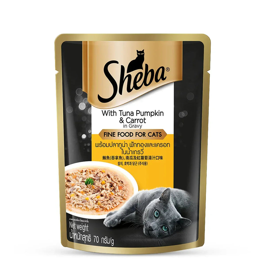 Sheba Rich Premium Tuna Pumpkin & Carrot In Gravy Fine Wet Cat Food - All Breed Adult (+1 Year) - 70g - Zigly