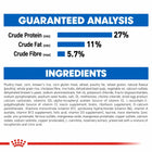 Guaranteed analysis and ingredients list for Royal Canin Indoor dry cat food at Zigly