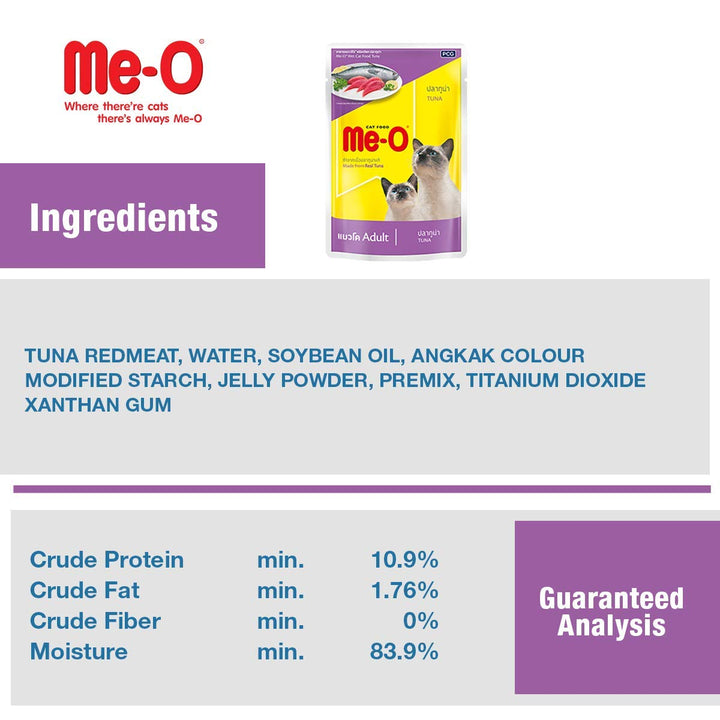 Me-O Tuna Wet Cat Food - All Breed All life stages- 80g