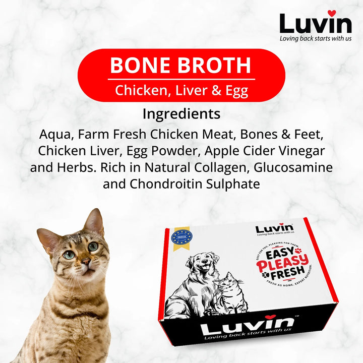 Luvin Chicken Bone Broth for Cats – 80ml (Pack of 6)