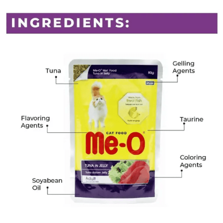 Me-O Tuna In Jelly Wet Cat Food - All Breed Adult - 80g