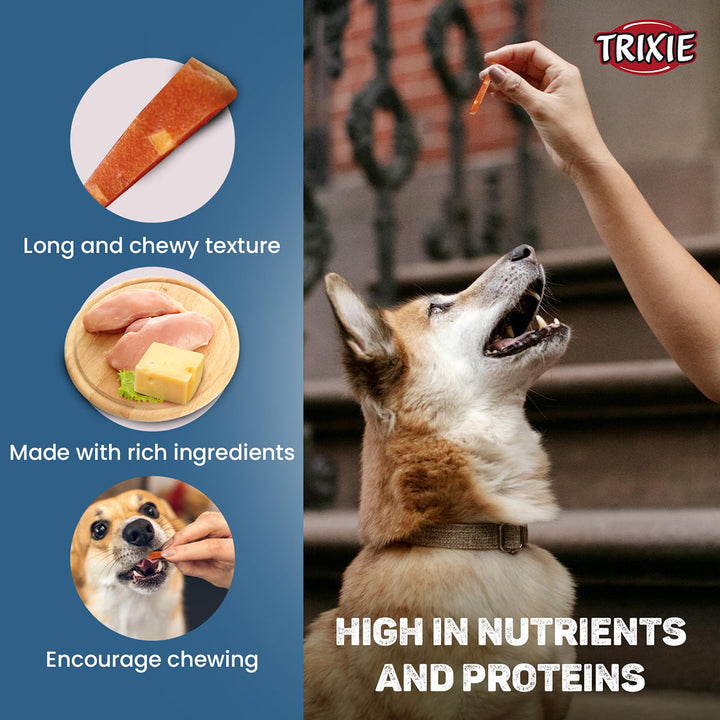 Trixie Premio Cheese Chicken Stripes Dog Treat - 100g