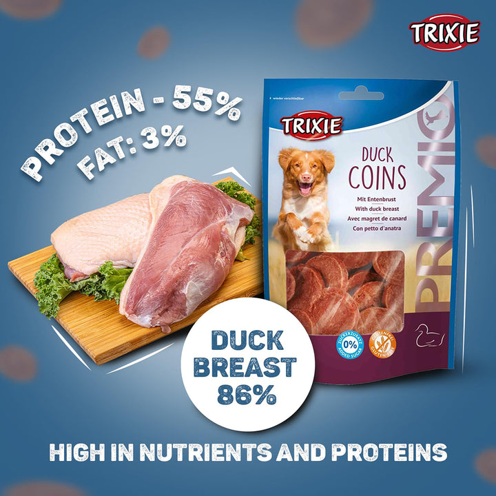 Trixie Premio Duck Coins Dog Treat - 80g