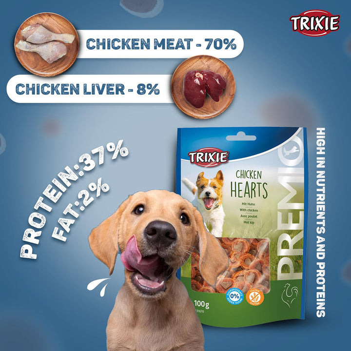 Trixie Premio Chicken Hearts Dog Treat - 100g