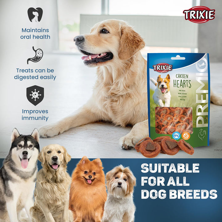 Trixie Premio Chicken Hearts Dog Treat - 100g