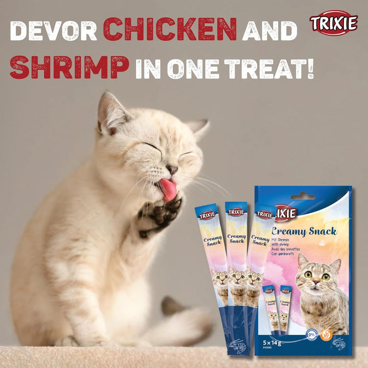 Trixie Creamy Snack With Shrimp Cat Treat - 5 × 14g