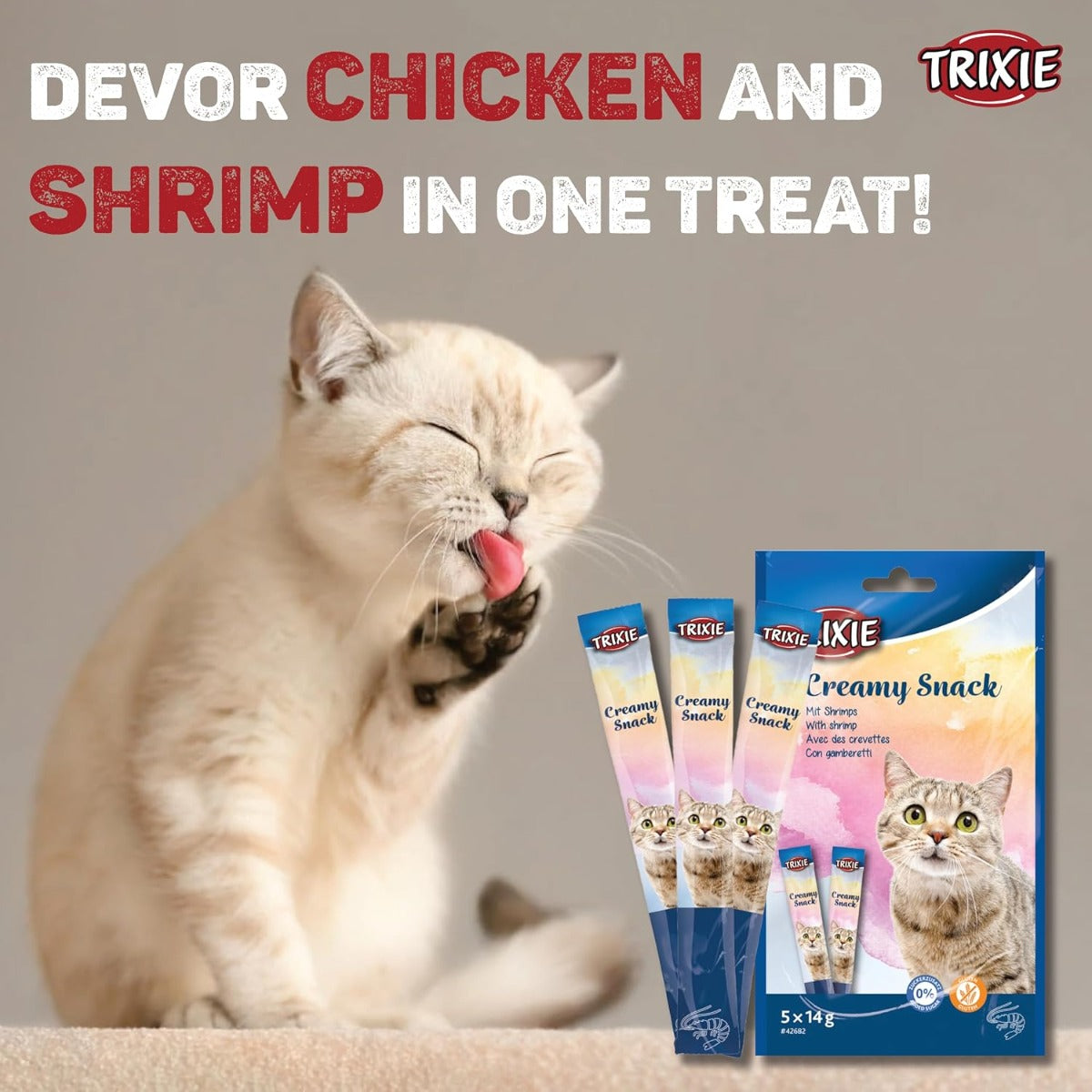 Trixie Creamy Snack With Shrimp Cat Treat - 5 × 14g