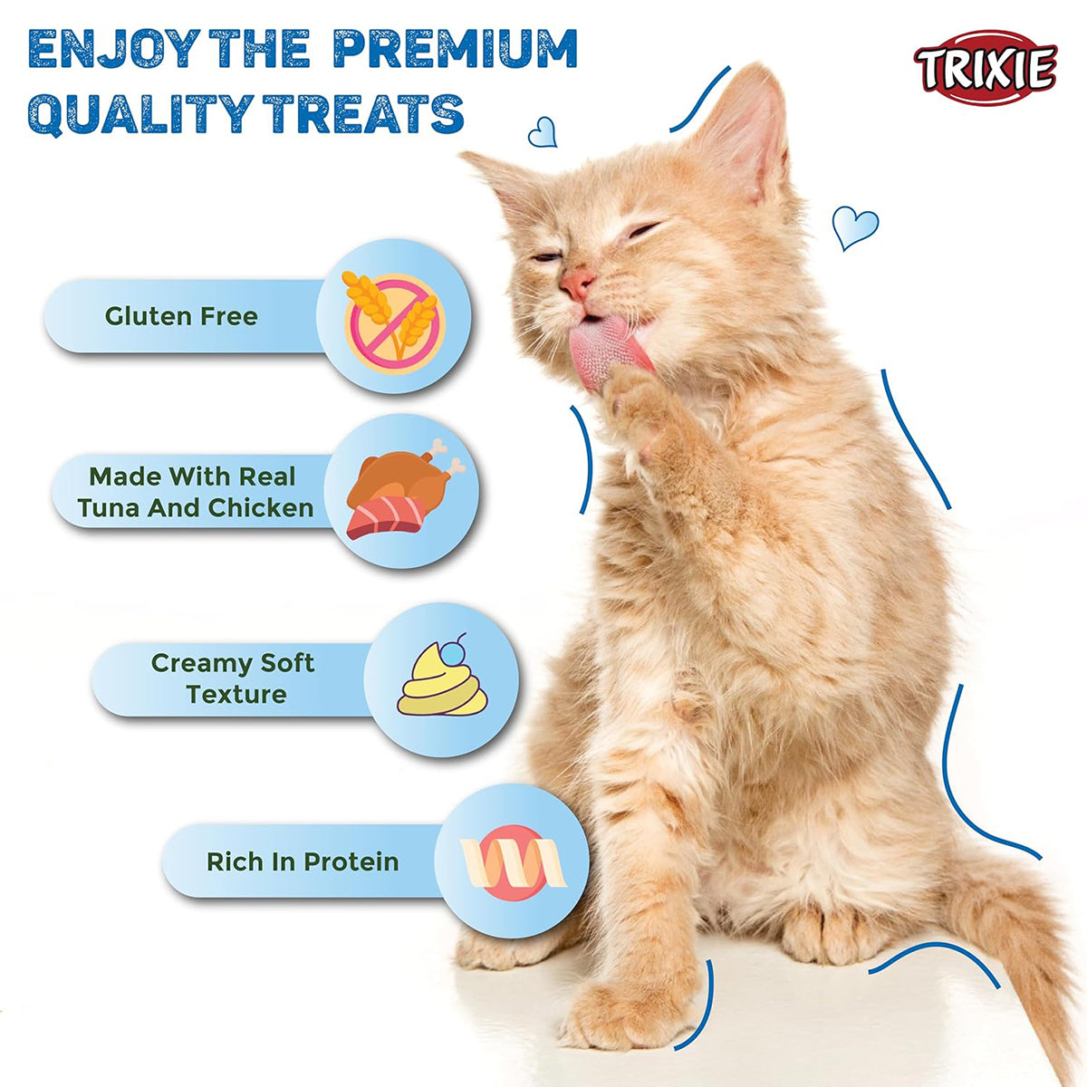 Trixie Creamy Snack With White Fish Cat Treat - 5 × 14g