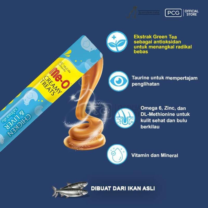 Me-O Chicken & Liver Creamy Cat Treat - 15g (Pack Of 4)