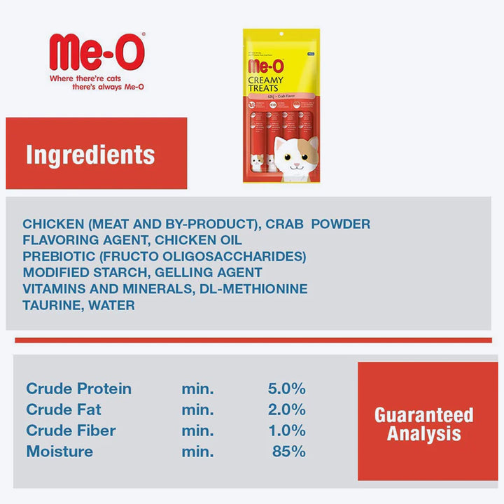 Me-O Crab Flavor Creamy Cat Treat - 15g (Pack Of 4)