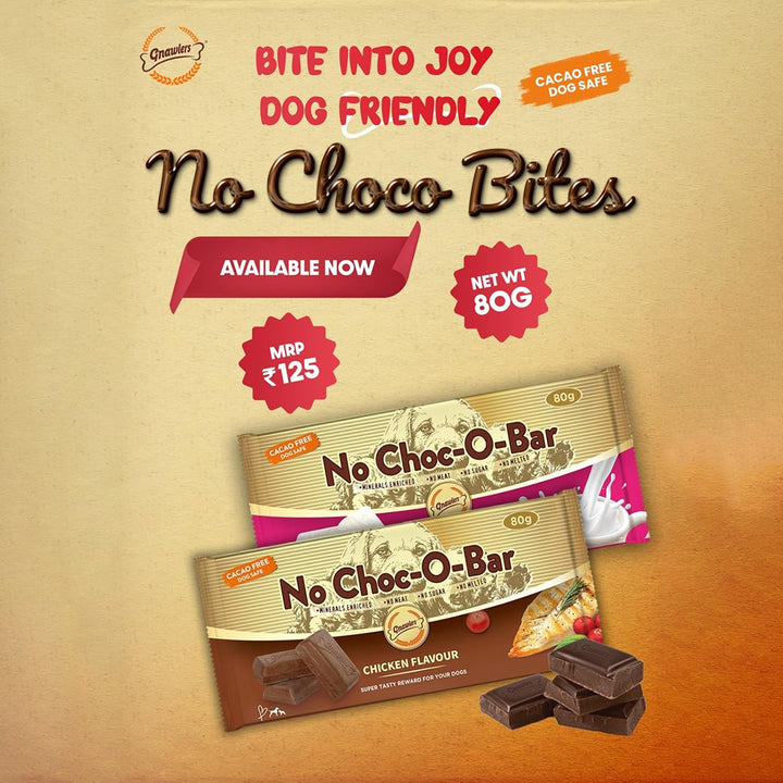 Gnawlers No Choc-O-Bar Chicken flavour Dog Treat - 80g