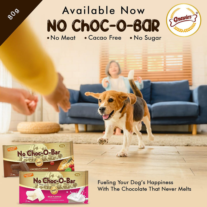 Gnawlers No Choc-O-Bar Milk Flavour Dog Treat – 80g