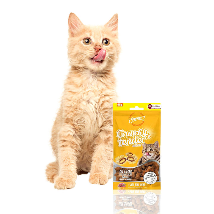 Gnawlers Crunchy Tenders Chicken Flavour Cat Treat - 65g