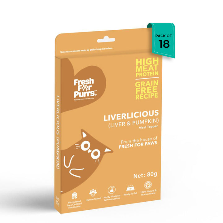 Fresh For Purr Liverlicious ( Pumpkin ) Cat Food Topper - All Breed Adult - 80g