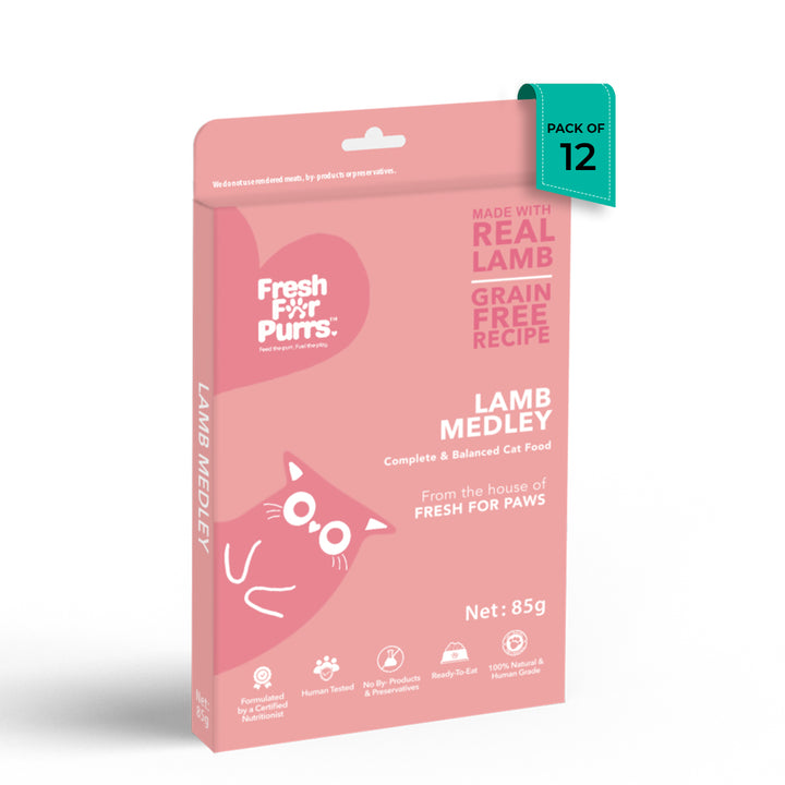 Fresh For Purr Lamb Medley Wet Cat Food - All Breed and Life Stages - 85g