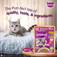 Whiskas Tasty Mix Chicken Tuna with Sweet Potato Kitten Wet Cat Food - 70g