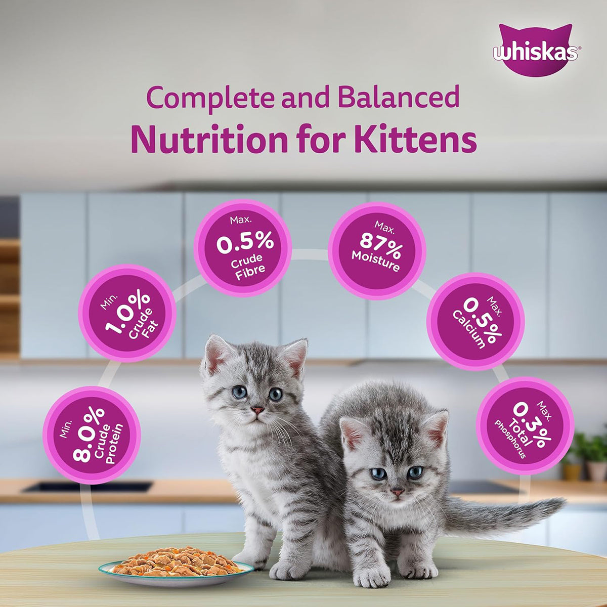 Whiskas Tasty Mix Chicken Tuna with Sweet Potato Kitten Wet Cat Food - 70g