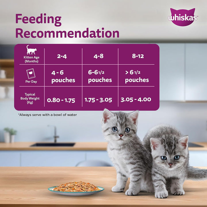 Whiskas Tasty Mix Seafood Cocktail Carrot Gravy Kitten Wet Cat Food - 70g