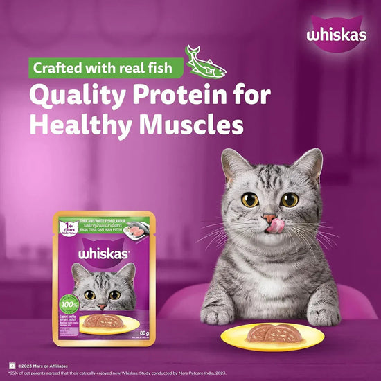 Whiskas Tuna & White Fish Flavour Adult (1+ Years) Wet Cat Food - 70g - Zigly