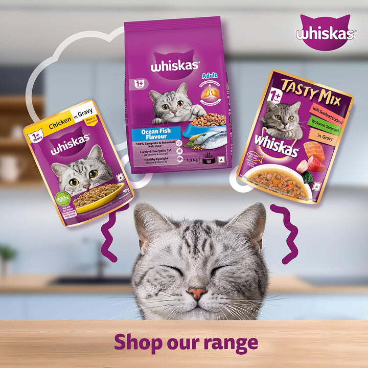 Whiskas Tuna & White Fish Flavour Adult (1+ Years) Wet Cat Food - 70g
