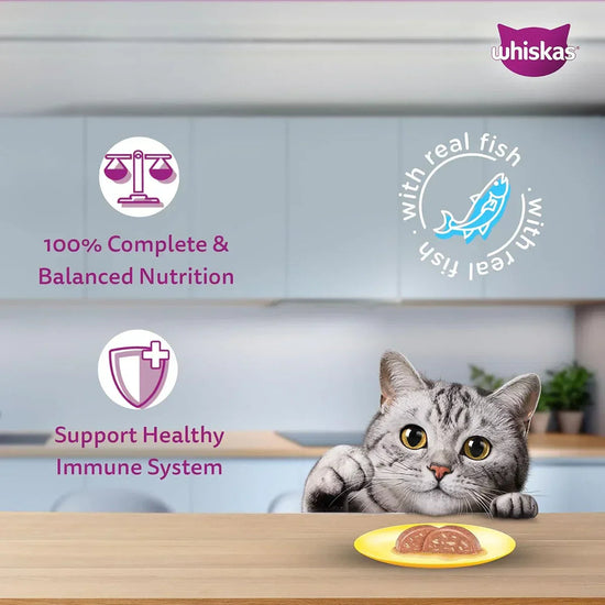 Whiskas Tuna & White Fish Flavour Adult (1+ Years) Wet Cat Food - 70g - Zigly